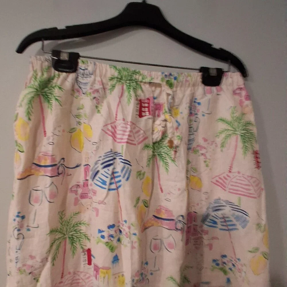 Calypso St Barth nwt skirt womens Large linen blend long tropical vacation